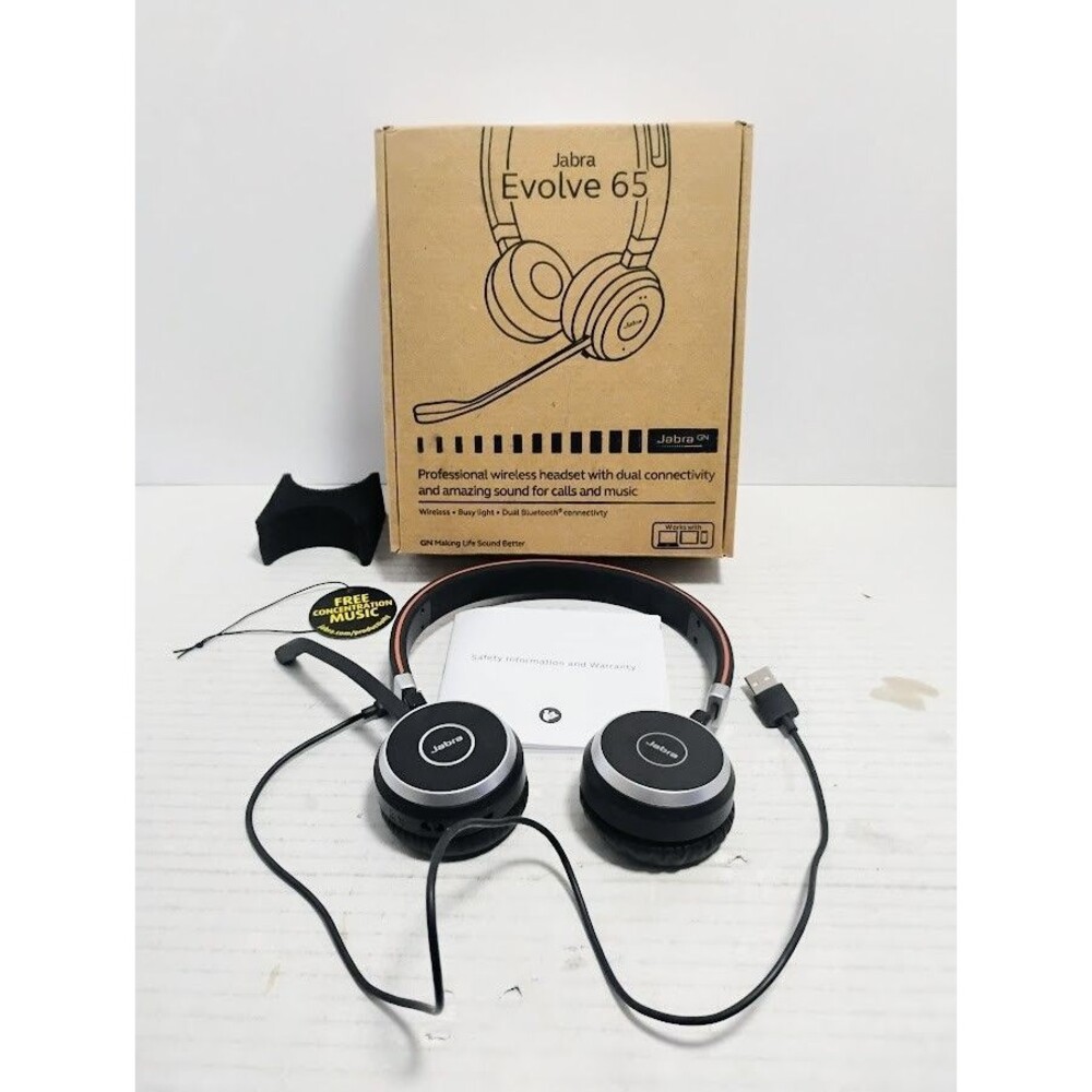 JABRA EVOLVE 65 SE LINK380A MS STEREO PROFESSIONAL HEADSET HEADPHONES WORKING